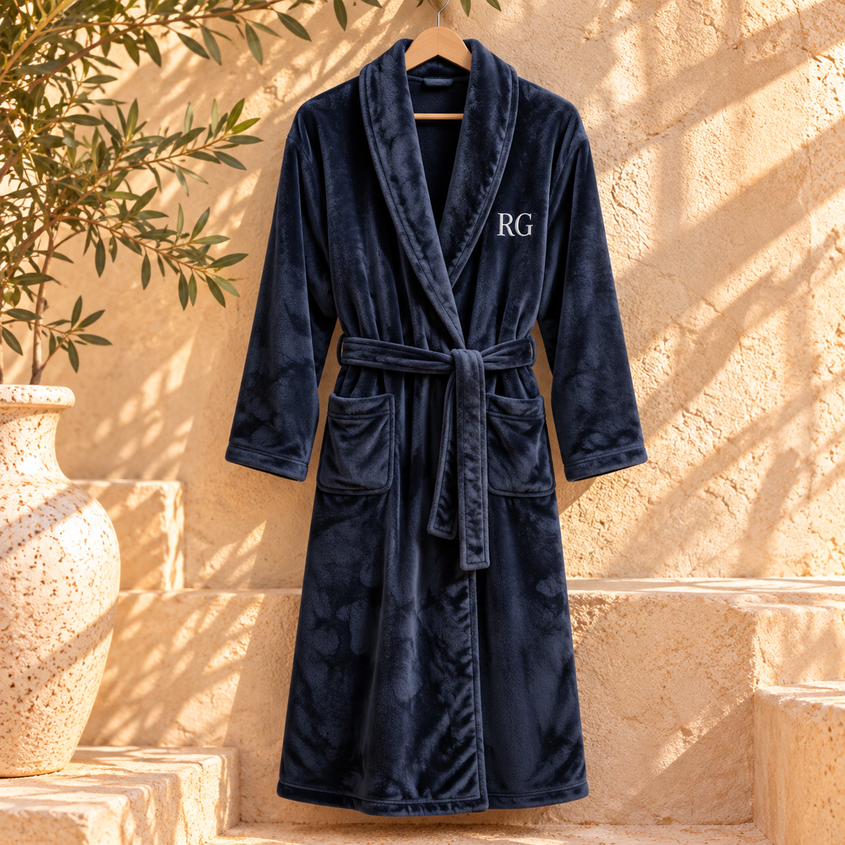 Personalised Men's Dressing Gown | Fleece Robe