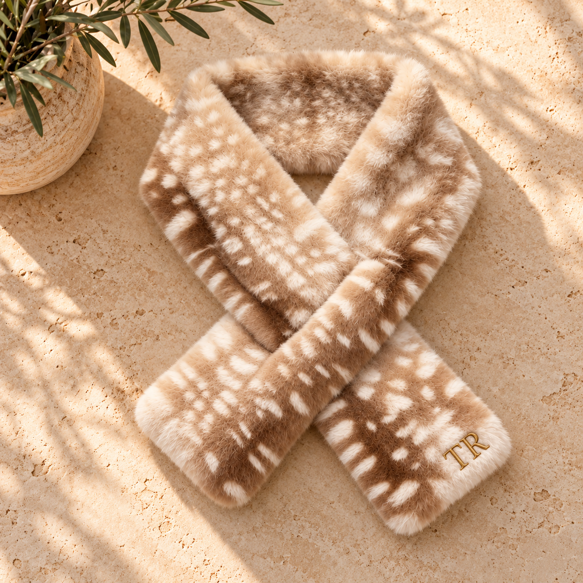 Personalised Fawn Scarf | Soft Winter Accessory