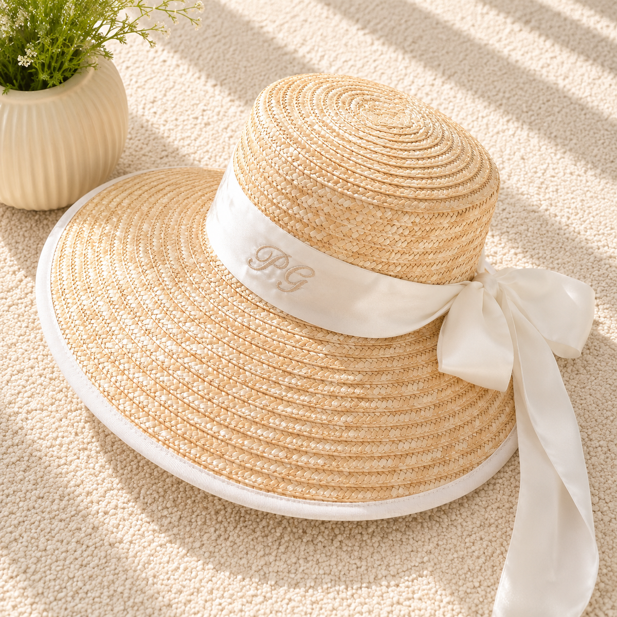 Personalised Sun Hat | Luxury Women's Beach & Holiday Hat