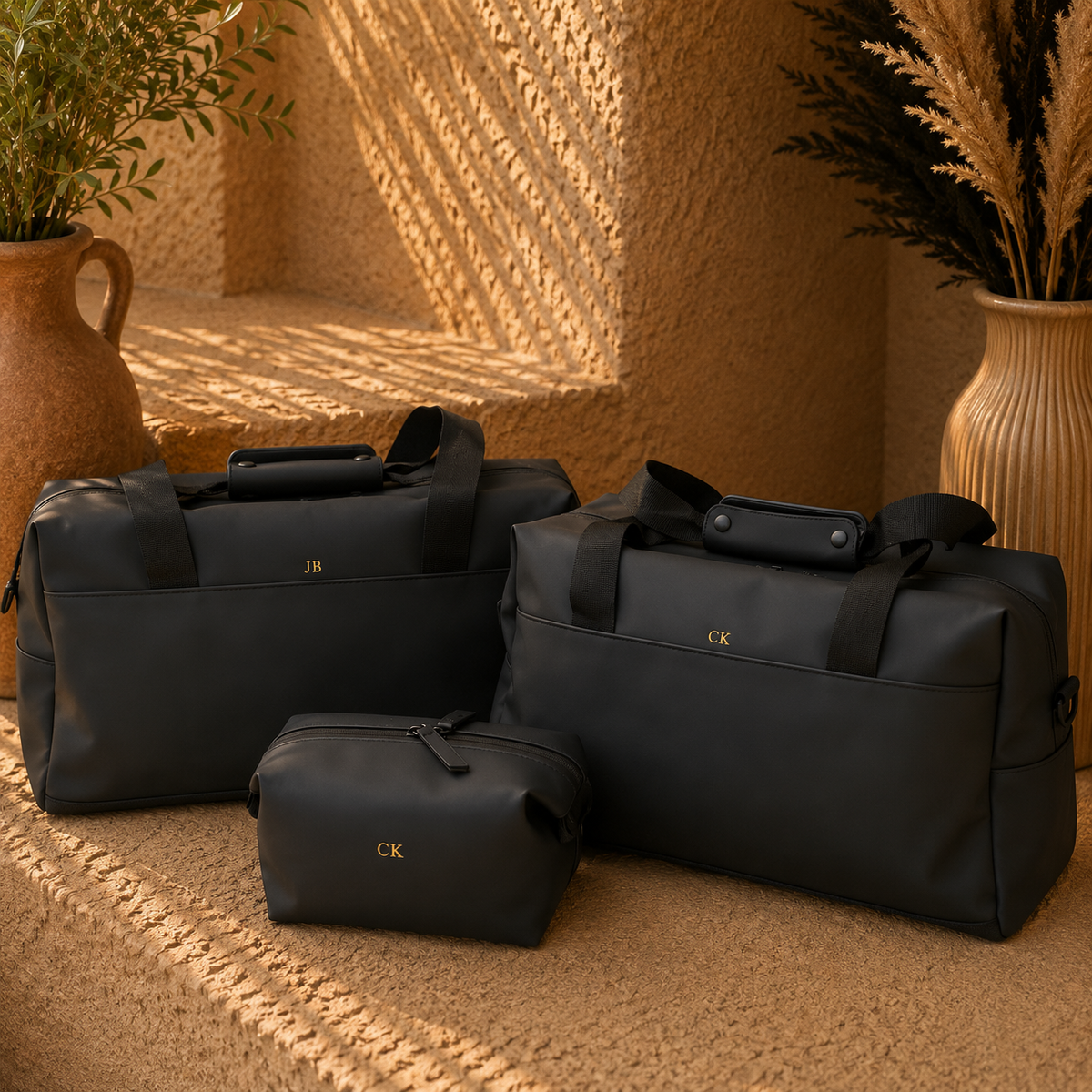Personalised Black Matte Weekend Bag