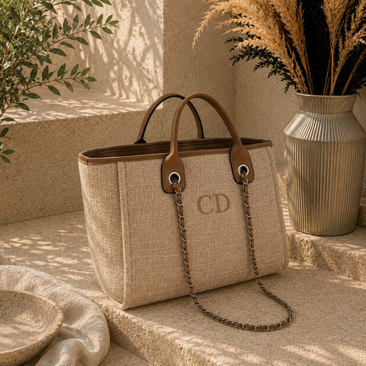 Personalised Tote Bag | Custom Initial Beach & Holiday Bag