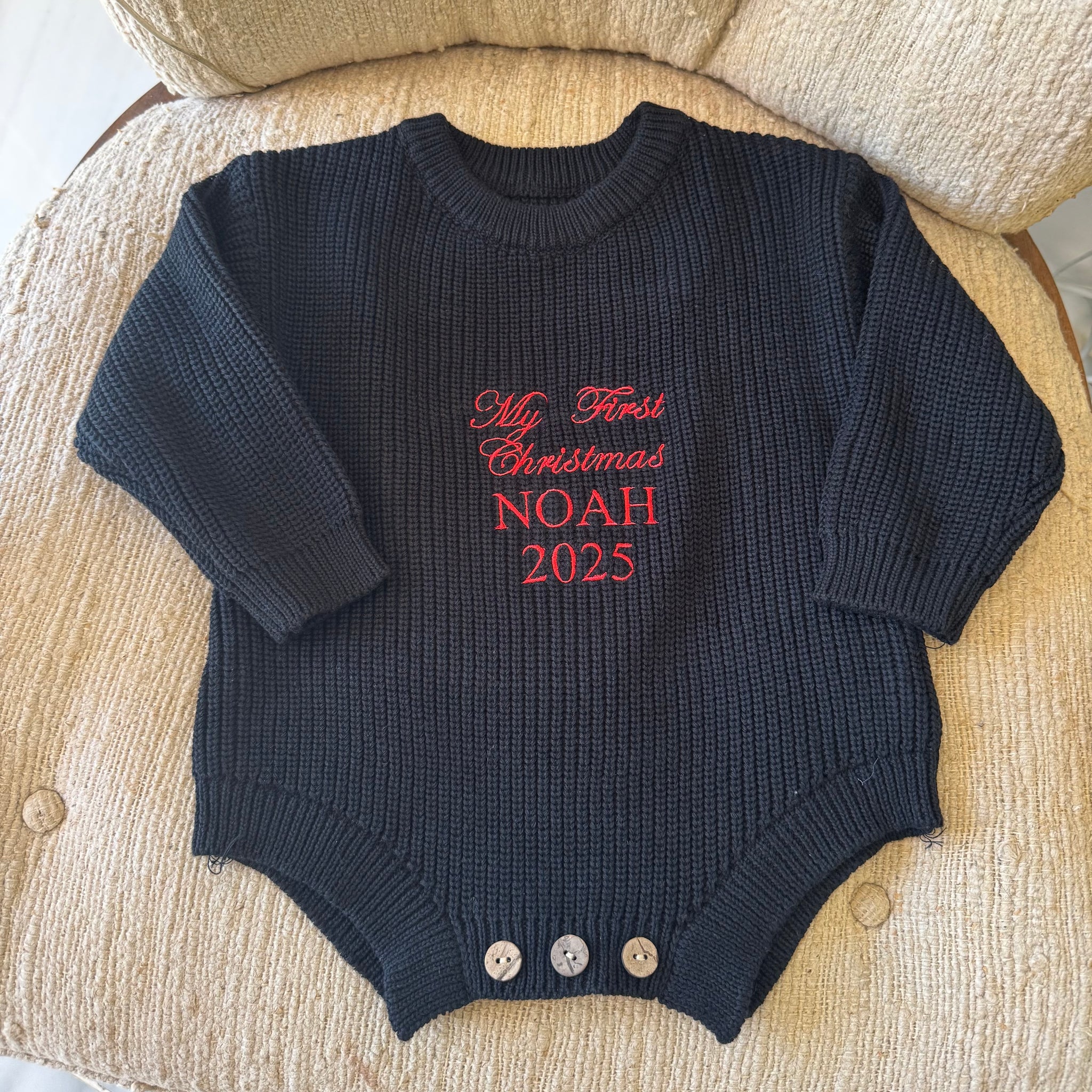 black my first christmas romper