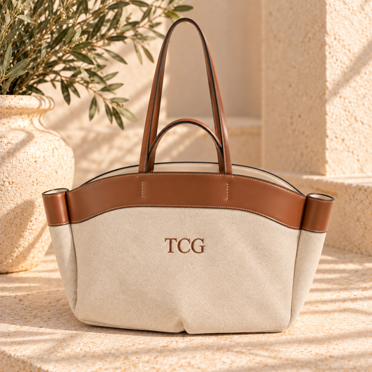 Gepersonaliseerde tas | Tas met lederen details