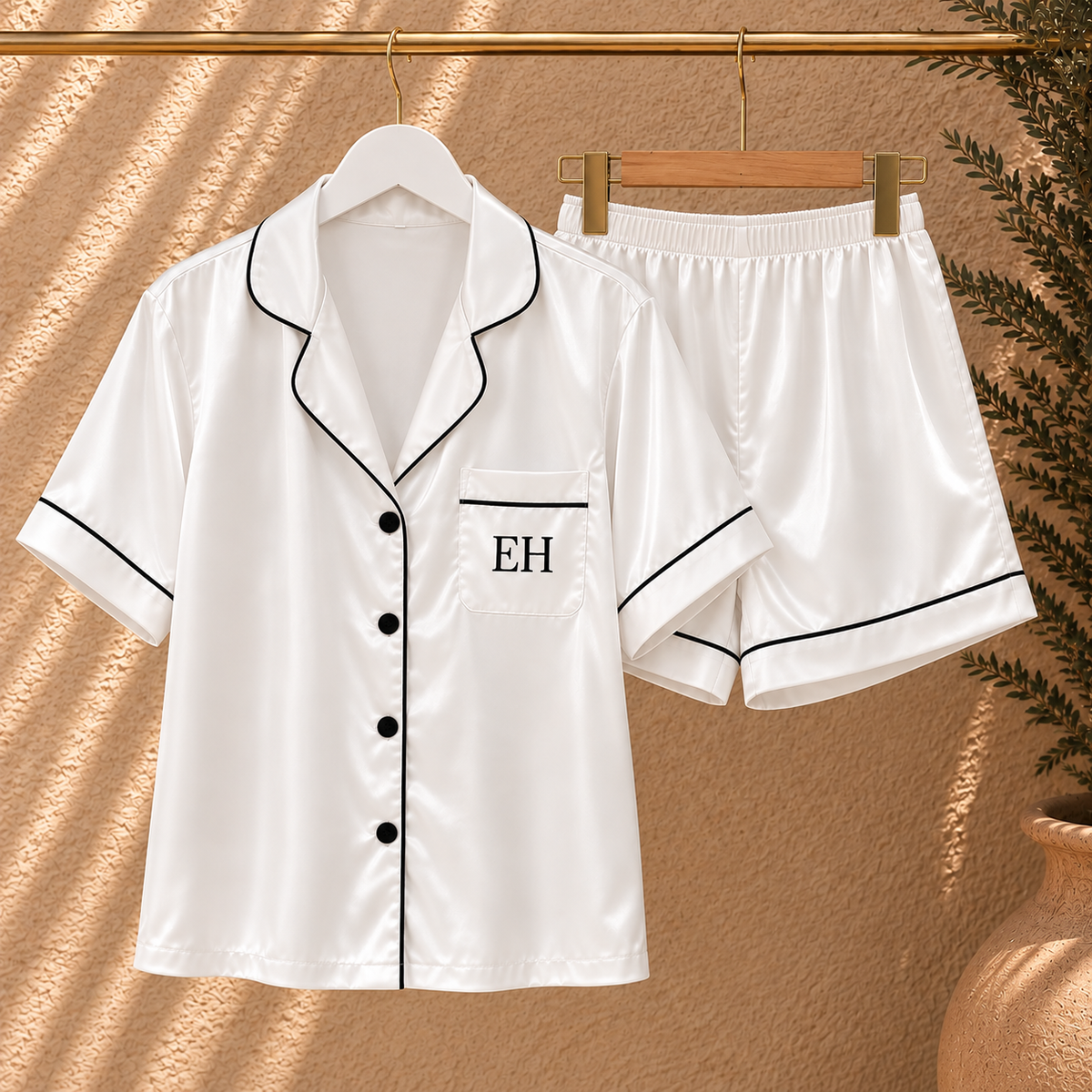 Personalised Satin Pyjama Set | Custom Initials