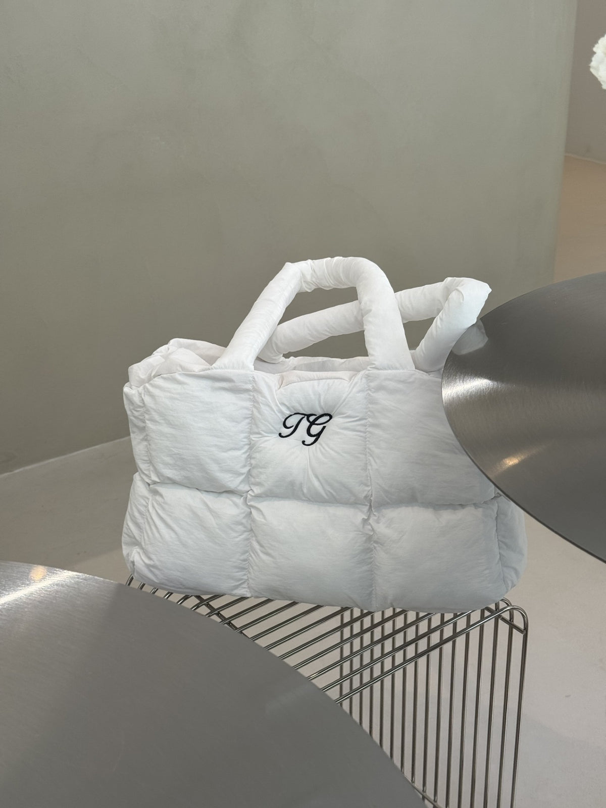 Personalised Quilted Tote Bag | Embroidered Puffer Bag
