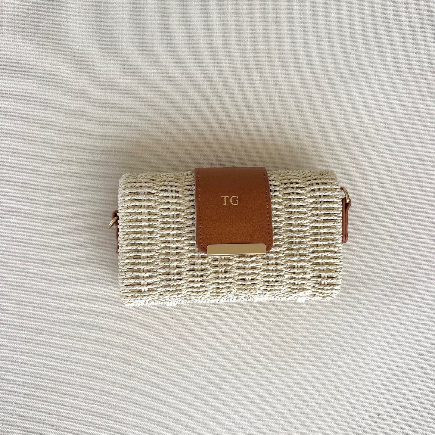 personalised woven straw bag 