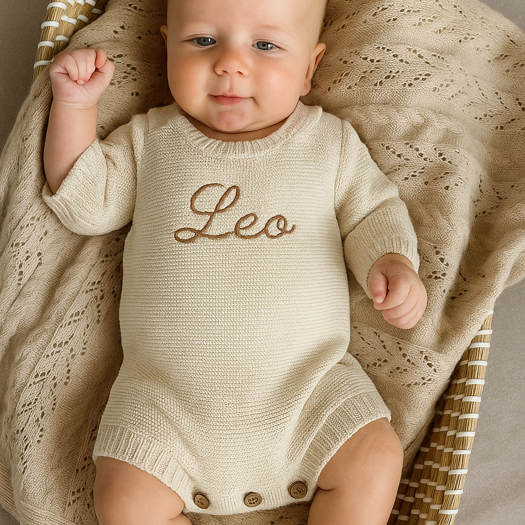 Personalised Baby Sweater Romper