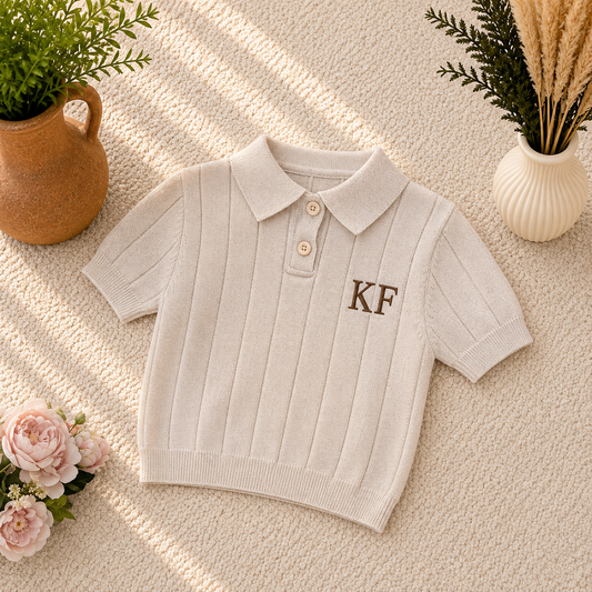 Personalised Boys Polo Shirt | Embroidered Initials Kids Polo Top