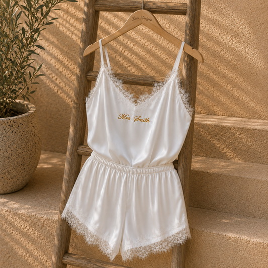 Personalised Bridal Pyjamas | Embroidered Bride Wedding Pyjamas