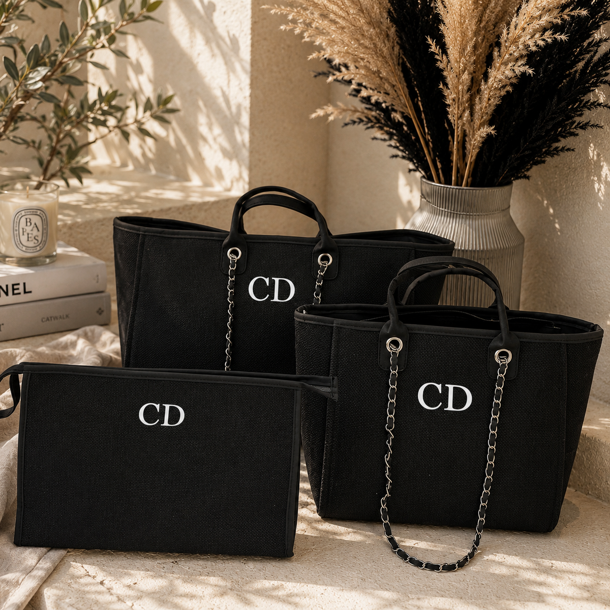 Personalised Tote Bag | Custom Initial Bag for Women