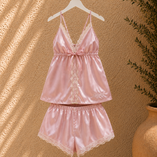Personalised Lace Trim Pyjamas