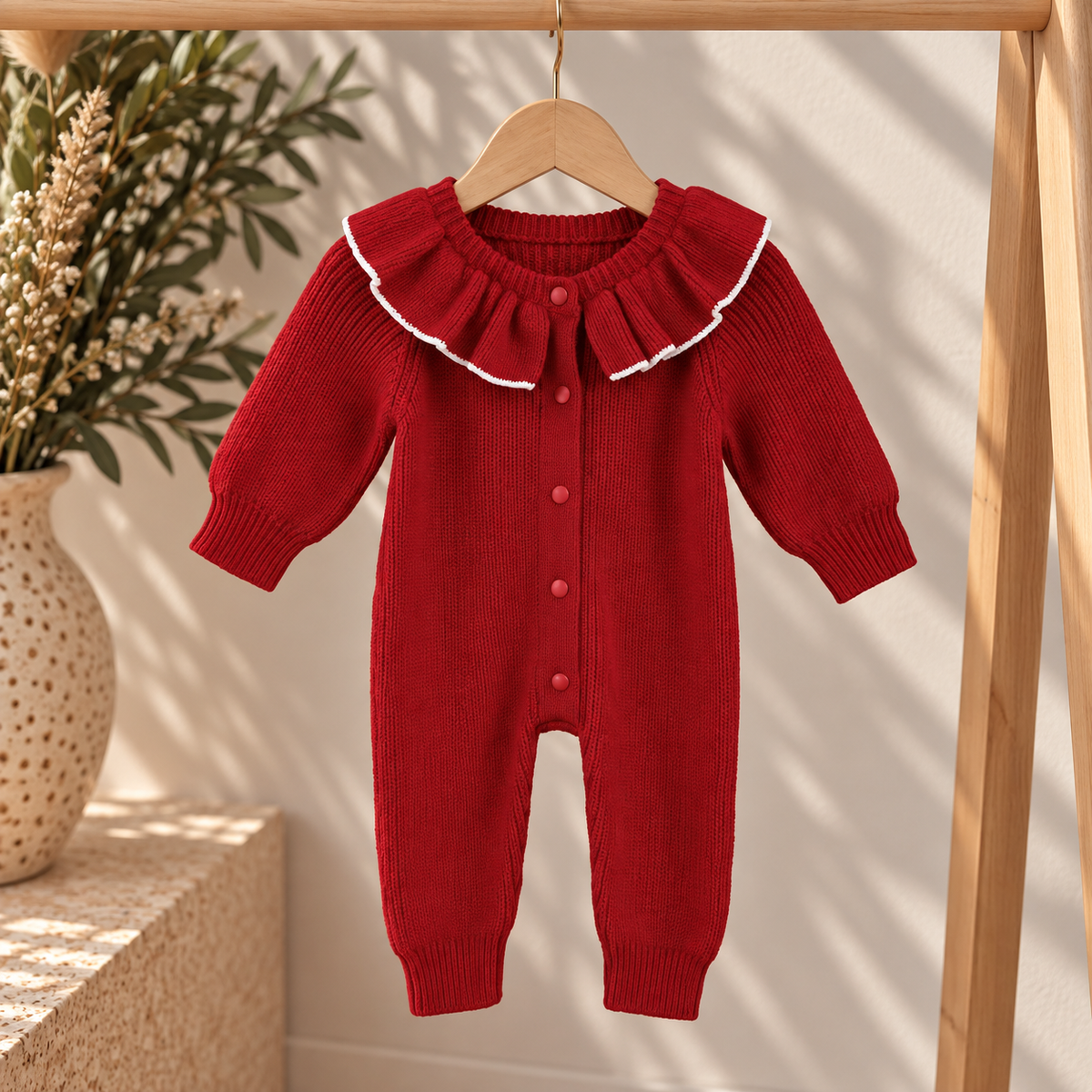 Gepersonaliseerde gebreide babyromper | Gebreide babyoutfit