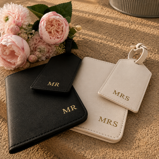 Personalised Mr and Mrs Travel Set
