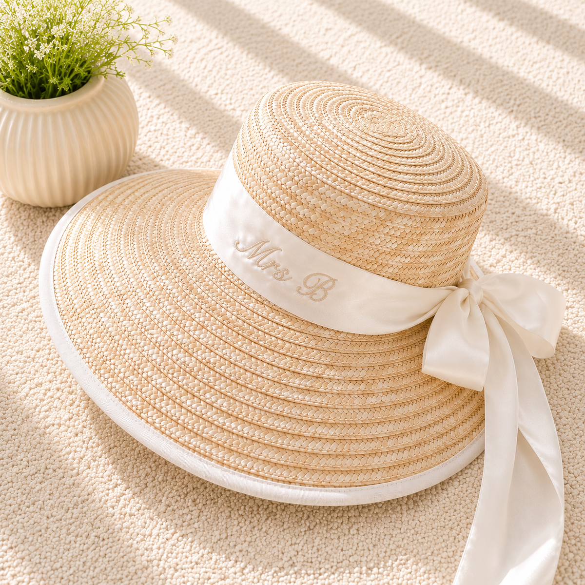 Personalised Sun Hat | Luxury Women's Beach & Holiday Hat