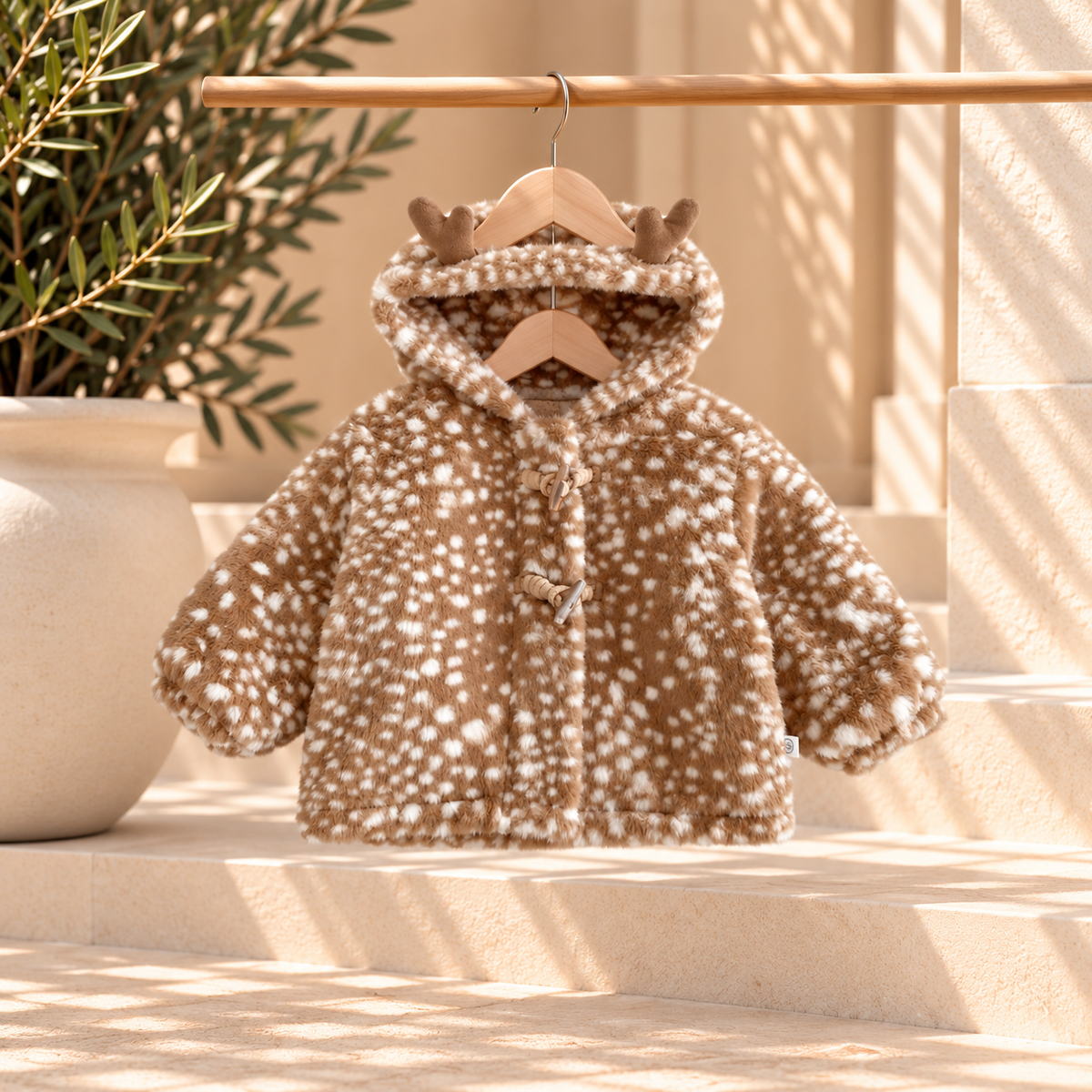 Personalised Fawn Print Jacket | Hooded Baby & Kids Coat