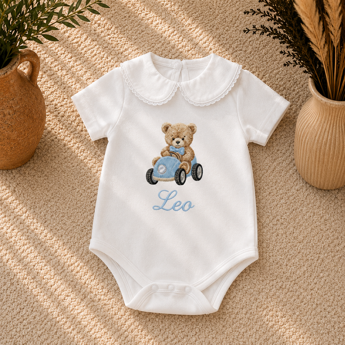 Personalised Embroidered Baby Romper | Luxury Newborn Gift