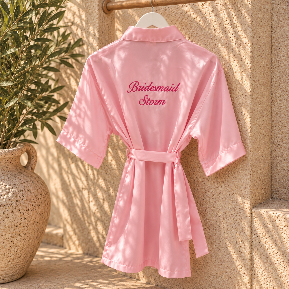 Personalised Kids Wedding Robe | Flower Girl & Junior Bridesmaid Satin Robe