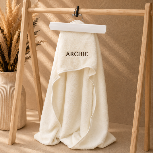 Personalised Embroidered Baby Hooded Bathrobe