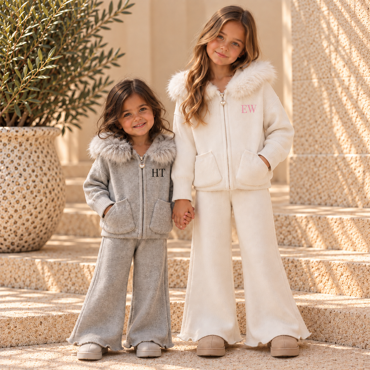 Personalised Girls Knitted Tracksuit | Girls Knit Set