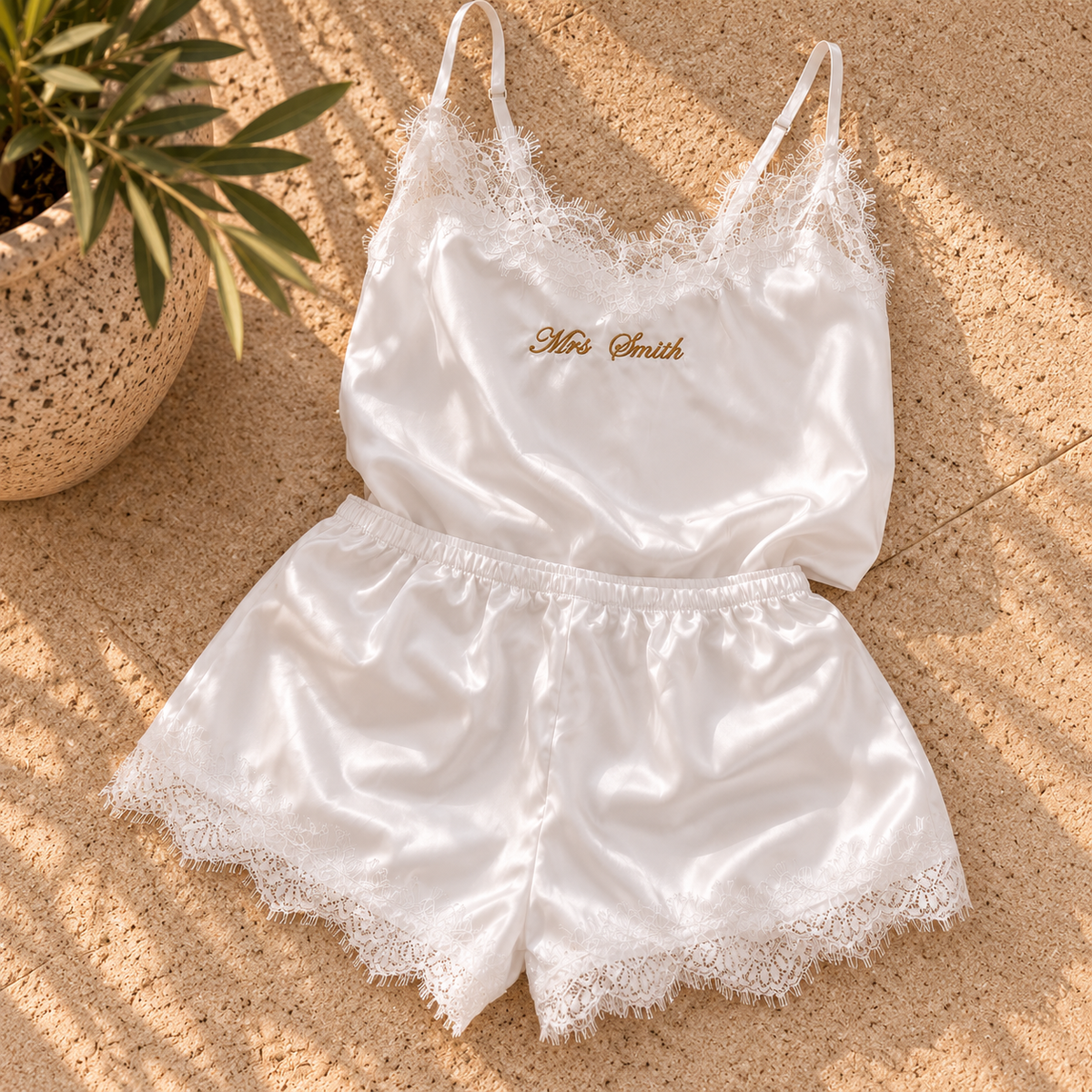 Personalised Bridal Pyjamas | Embroidered Bride Wedding Pyjamas