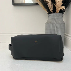 Black shoe bag personalised with JB