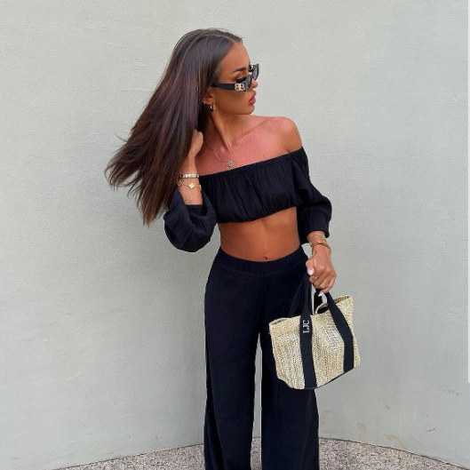 Woman holding personalised mini tote bag
