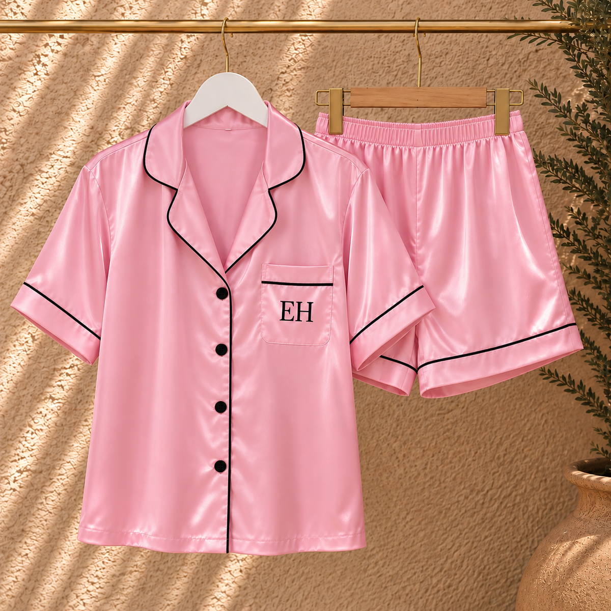 Personalised Satin Pyjama Set | Custom Initials