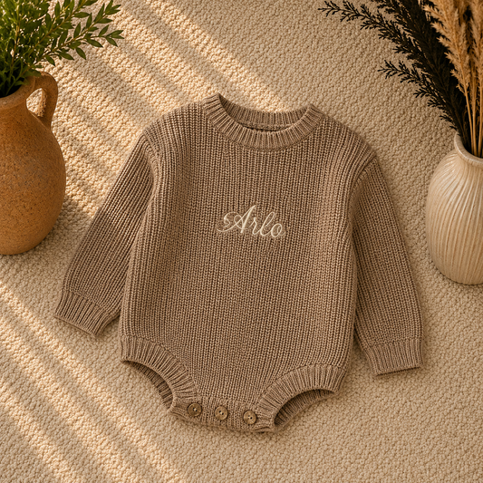 Personalised Baby Sweater Romper