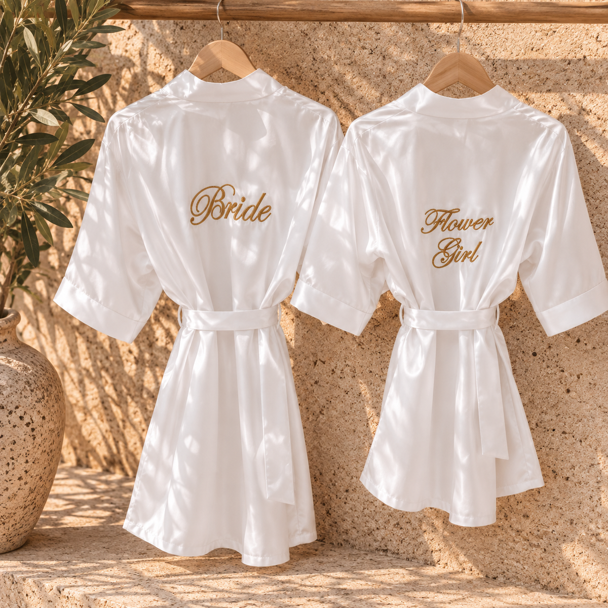 Personalised Kids Wedding Robe | Flower Girl & Junior Bridesmaid Satin Robe