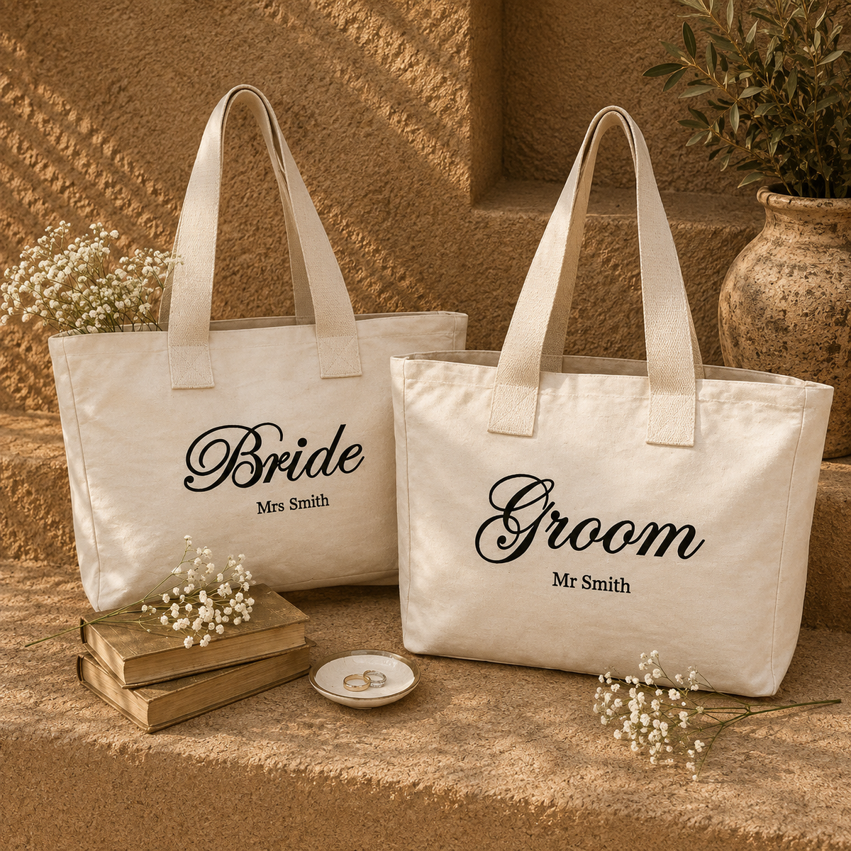 Personalised Wedding Tote Bag | Custom Mr & Mrs Bag