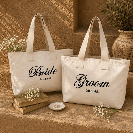 Personalised Wedding Tote Bag | Custom Mr & Mrs Bag