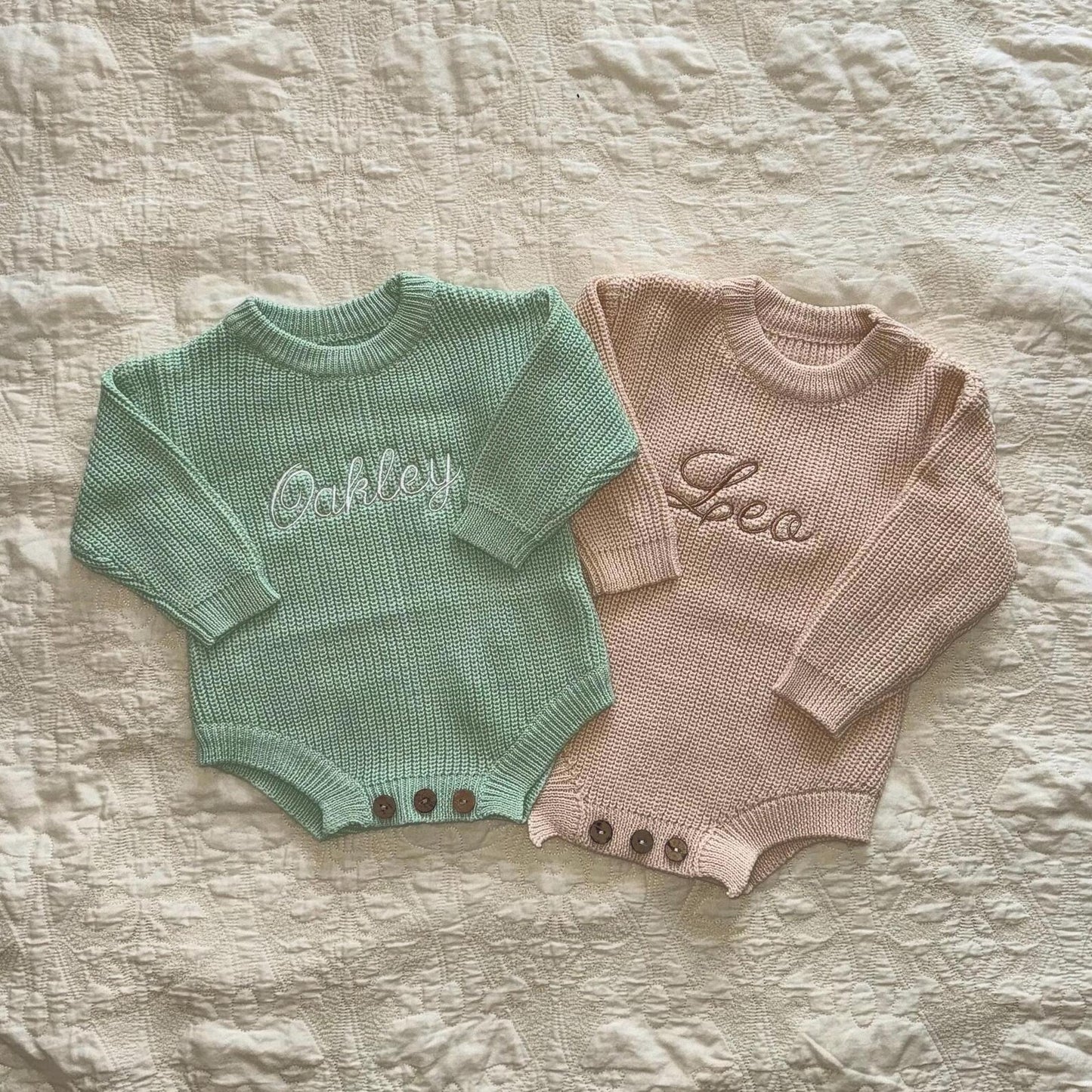 Personalised Baby Sweater Romper