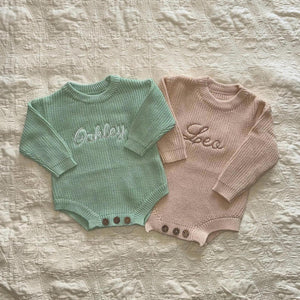 Personalised Baby Sweater Romper