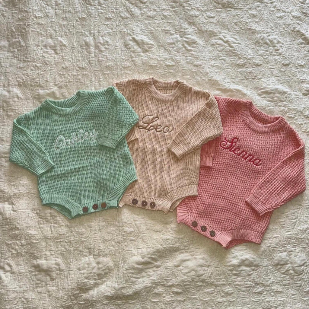 Personalised Baby Sweater Romper