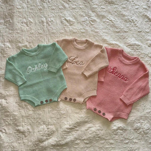 Personalised Baby Sweater Romper