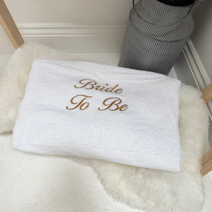 Personalised Wedding Towel - Bride To Be, Wifey, Just Married- Custom Bridal Gift, Engagement Gift, Bachelorette Towel, Honeymoon Towel