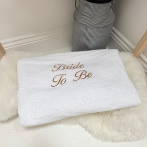 Personalised Wedding Towel - Bride To Be, Wifey, Just Married- Custom Bridal Gift, Engagement Gift, Bachelorette Towel, Honeymoon Towel