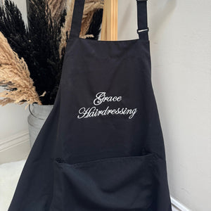 Personalised Apron For Hair Dressing Apron For Cooking Apron Customised Embroidered Apron For Barber Apron Unisex Apron Custom Apron