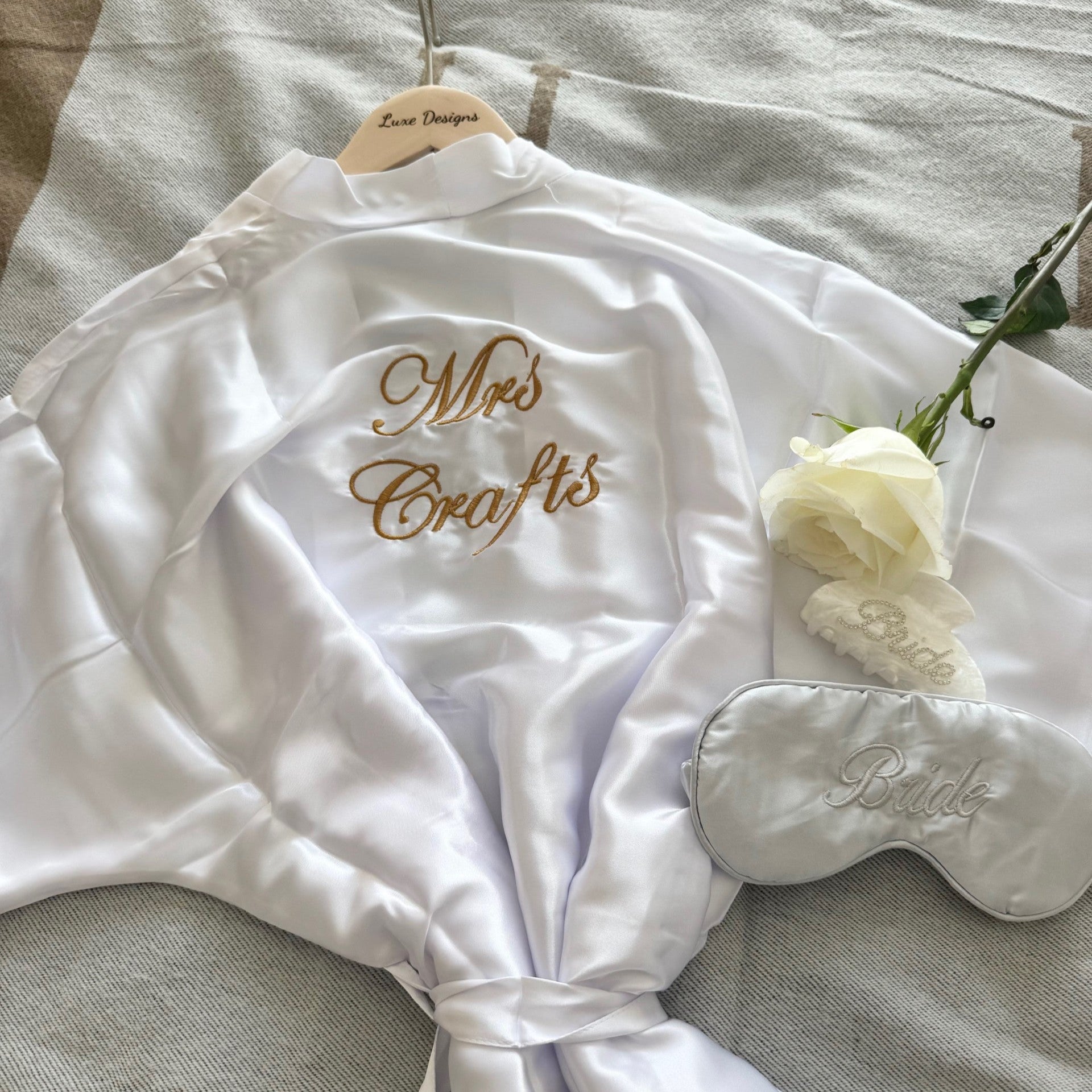 Mrs Crafts bridal personalised robe