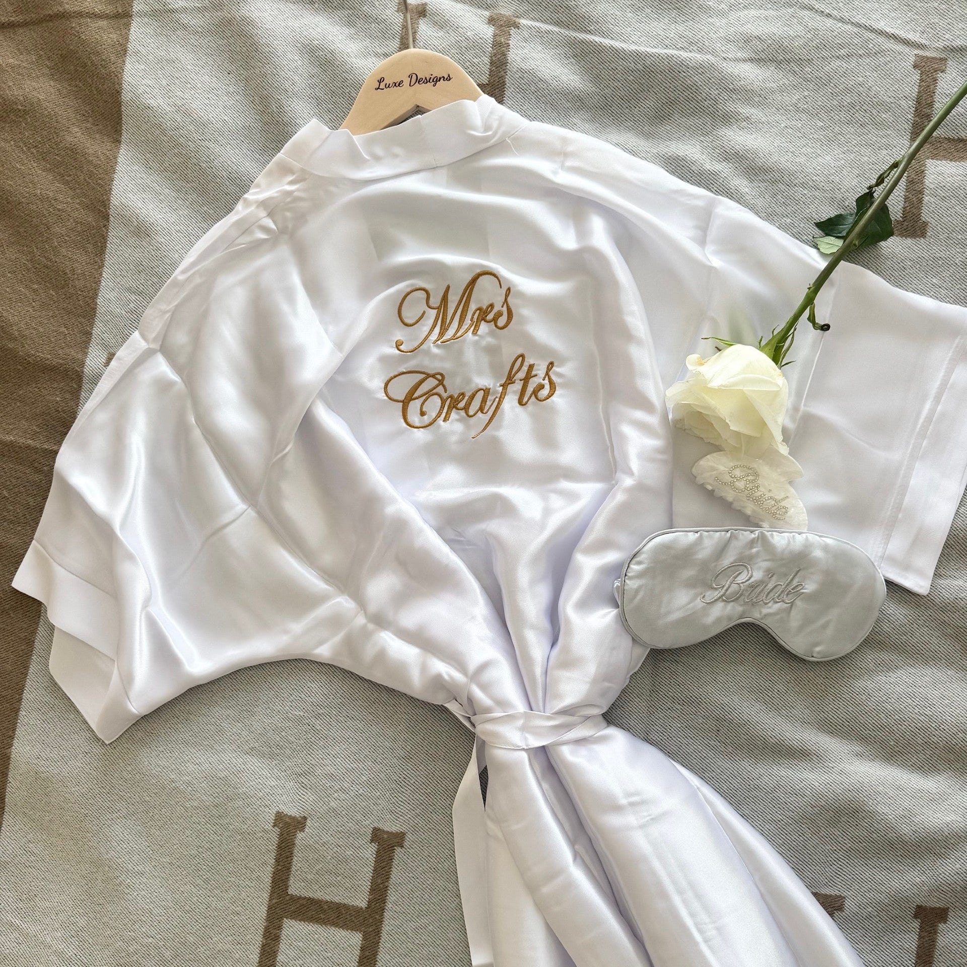 Bridal personalised wedding robe