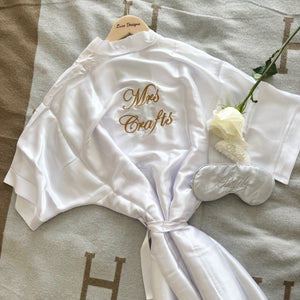 Bridal personalised wedding robe