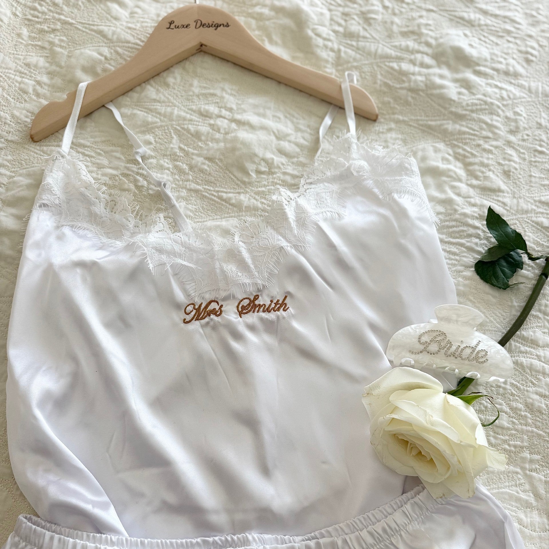 mrs smith personalised bride pyjamas
