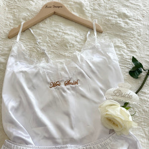 mrs smith personalised bride pyjamas