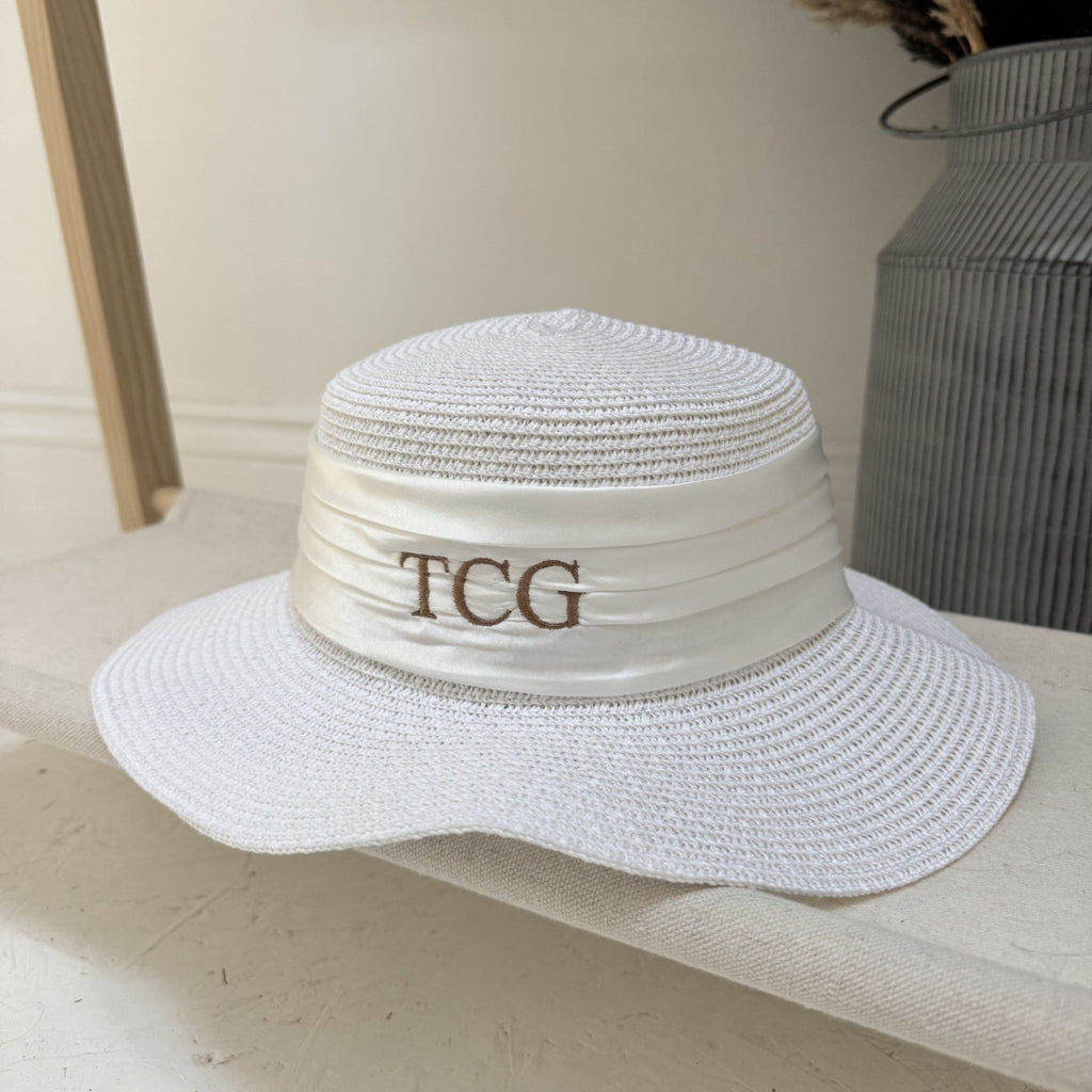 Personalised Beach Hat For Her Gift For Her For Holiday Accessories Gift For Her Wedding Gift Honeymoon Custom Embroidered Hat Sun Hat