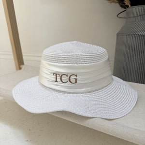 Personalised Beach Hat For Her Gift For Her For Holiday Accessories Gift For Her Wedding Gift Honeymoon Custom Embroidered Hat Sun Hat