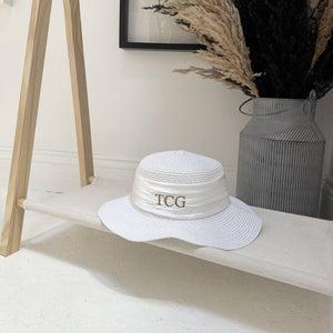 Personalised Beach Hat For Her Gift For Her For Holiday Accessories Gift For Her Wedding Gift Honeymoon Custom Embroidered Hat Sun Hat