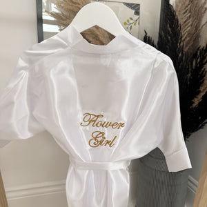 Kids Wedding Robe For Wedding Day For Bridal Party Robe Silk Robe Kids Custom Satin Robes Dressing Gown For Flower Girl Bridesmaids