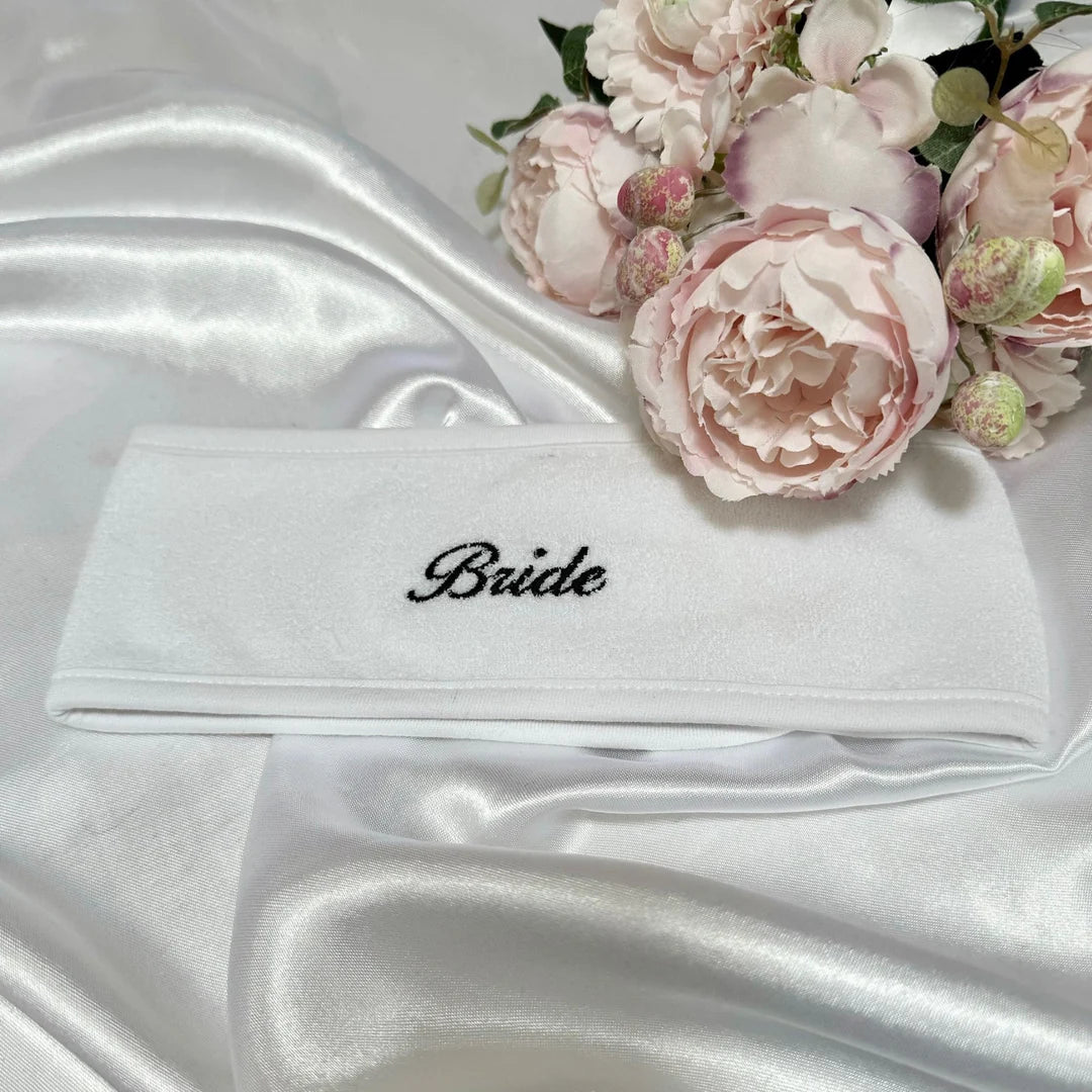 Bride embroidered headband