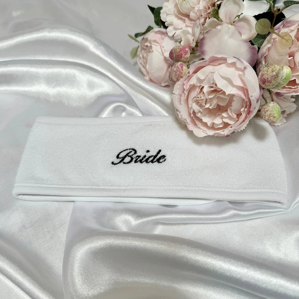 Bride embroidered headband