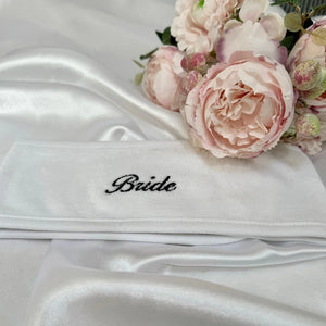 Bride embroidered headband